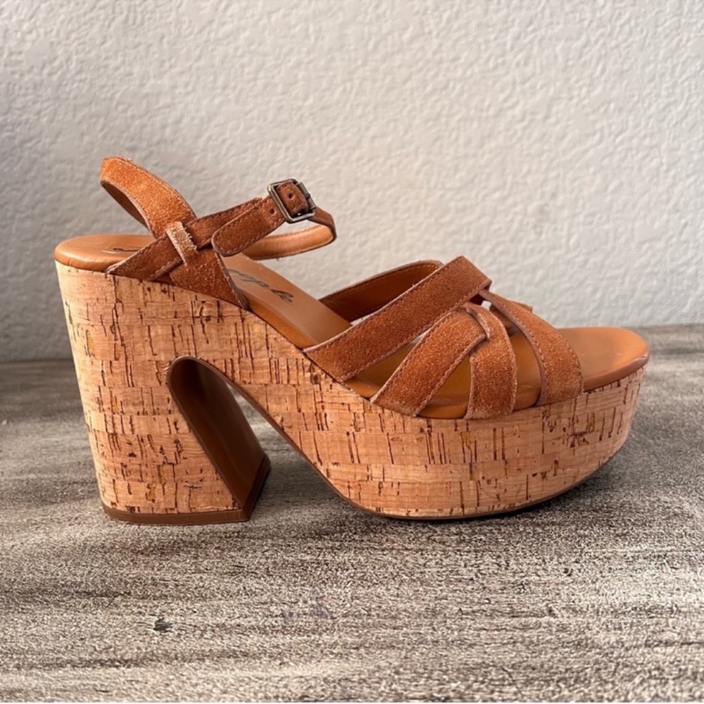 Free People Lisbon MJ Platform Sandals in Brandy Suede size 39.5, US 9.5 - Picture 14 of 16